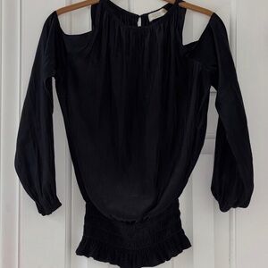 EUC Ramy  Brook Black Off-Shoulder elastic waist Blouse